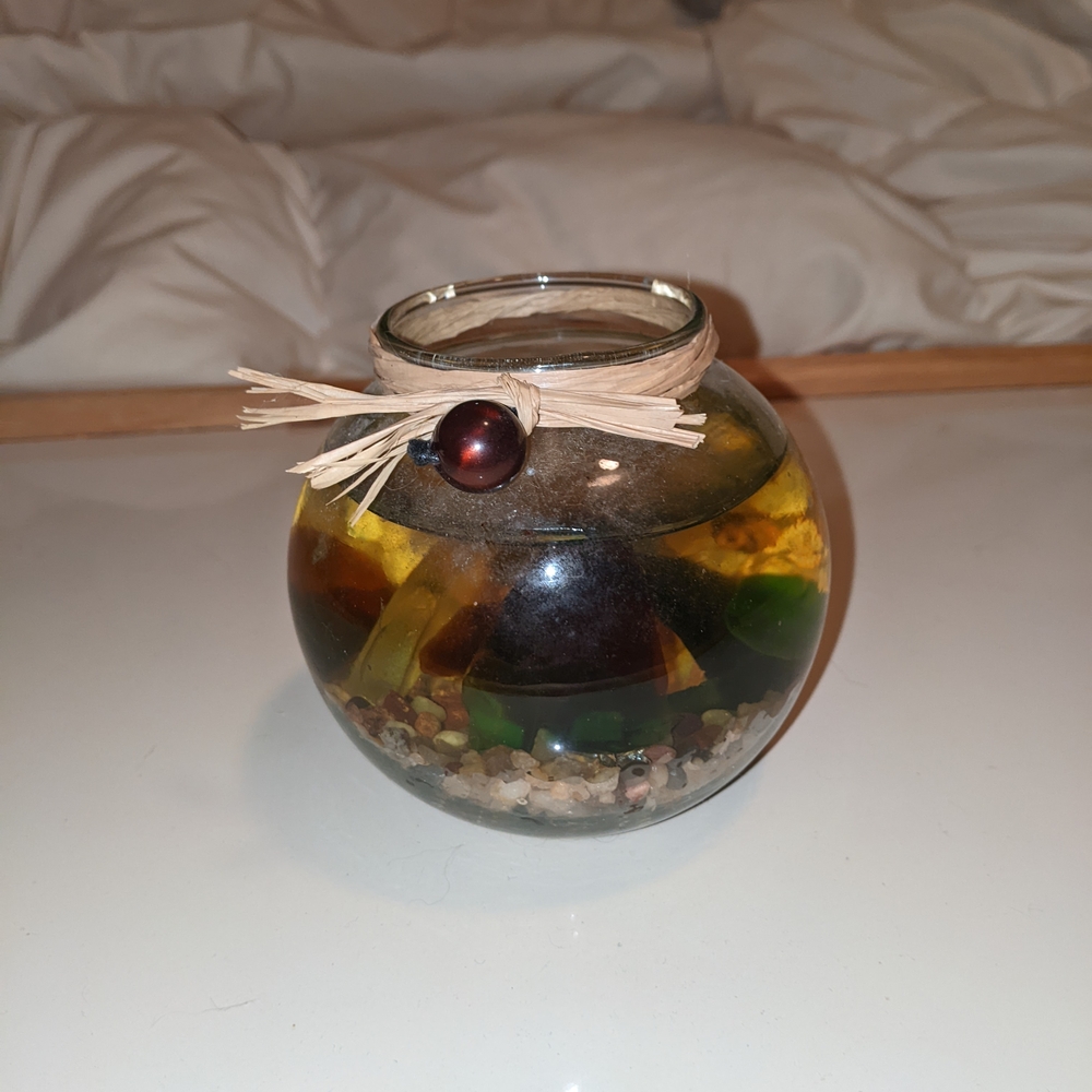 Gel Candle With Sea Glass
